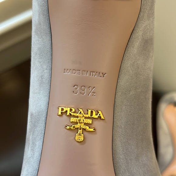 Light Gray Suade Prada Pumps - Picture 13 of 15
